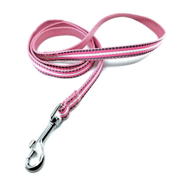 vodítko s reflexným prešitím ružové 1,5 cm-